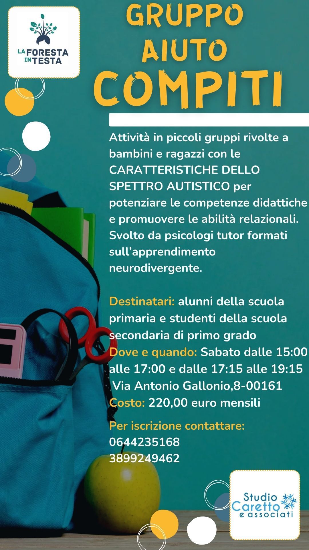 Locandina aiuto compiti 2024-25